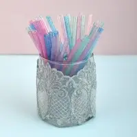 Трубочки для коктейля Блестки 50 шт с ершиком