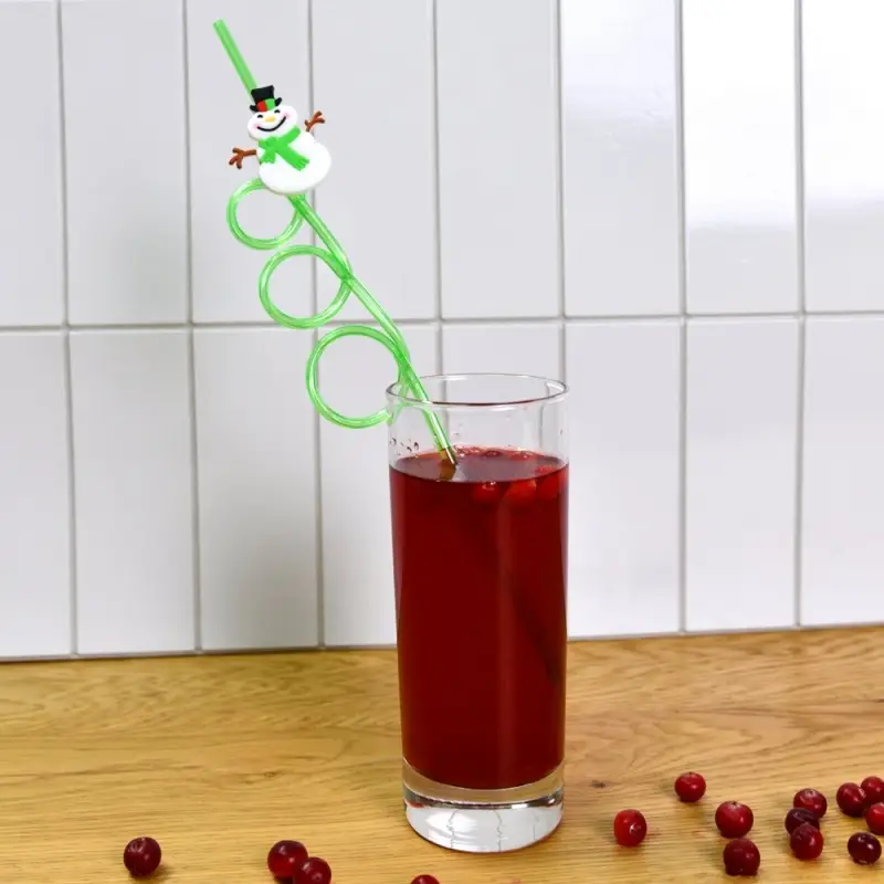 Трубочки для коктейля Зимний лес 4 шт