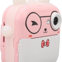 Детская фотокамера с мгновенной печатью Зайка розовый