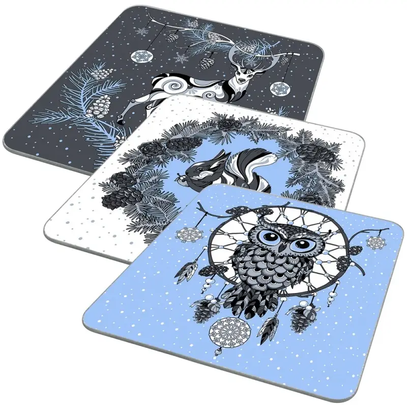 Разделочная доска подставка под горячее Скандинавия 18х18см (ассортимент)