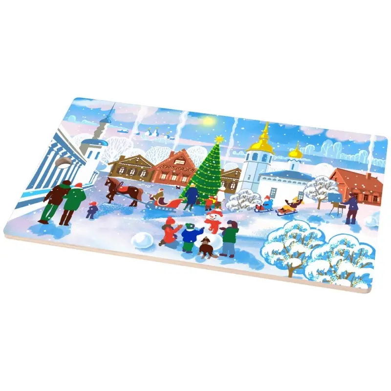 Разделочная доска Зимние города 29х17см (ассортимент)