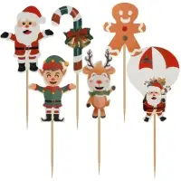 Топпер для украшения Новогодняя компания набор 6 шт