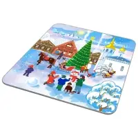 Доска разделочная Подставка под горячее Зимние города 18х18 см (ассортимент)