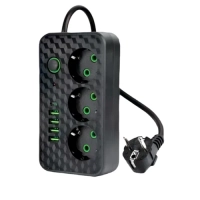 Сетевой фильтр с Type-C и USB на 3 (цвет в ассортименте)