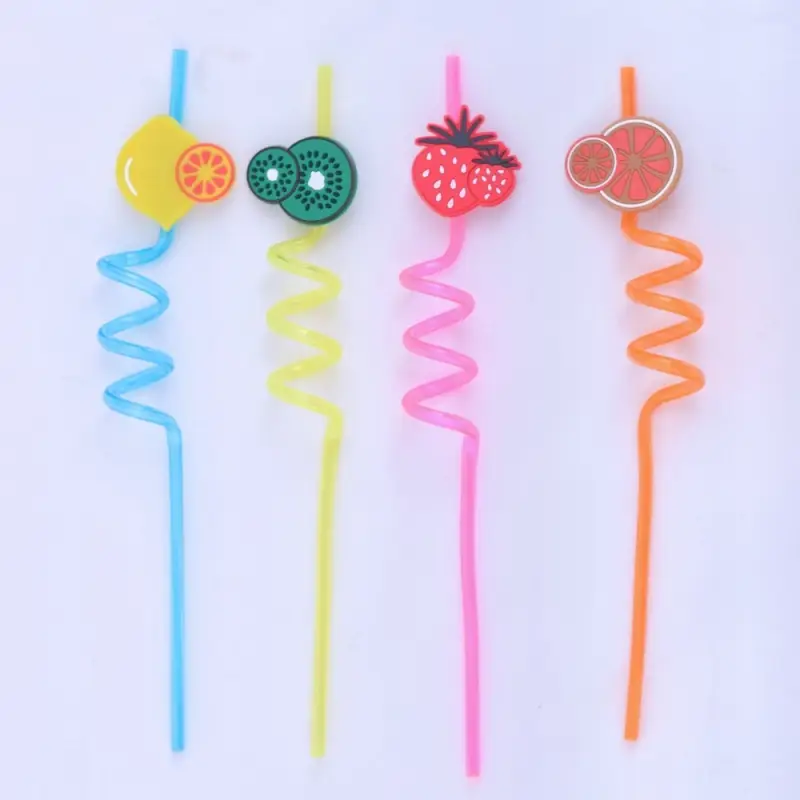 Трубочки для коктейля Фрукты 4 шт