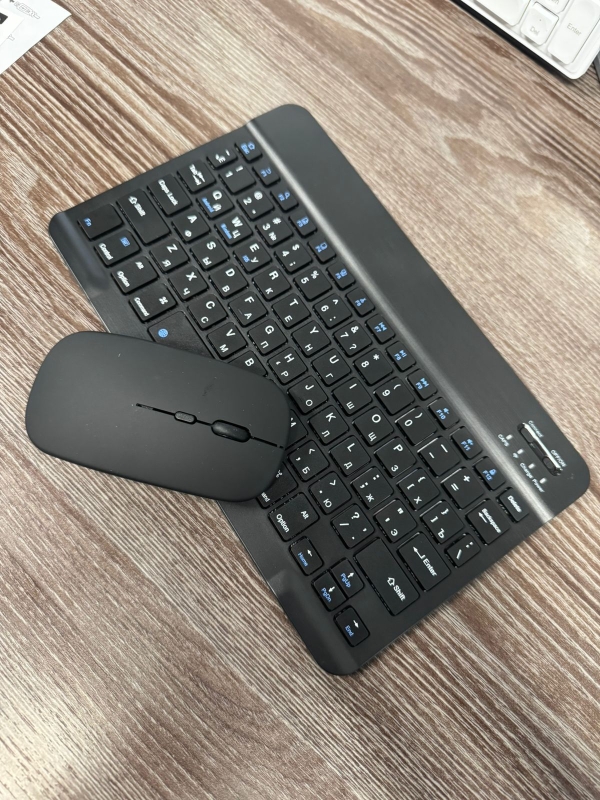 Клавиатура и мышь беспроводные для телефона и компьютера (черный)