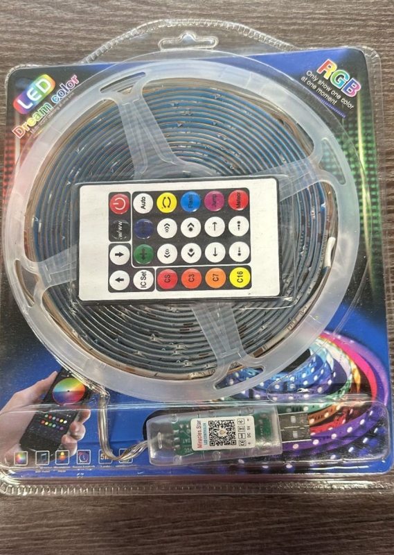 Гирлянда новогодняя на стену умная c пультом 5 метров