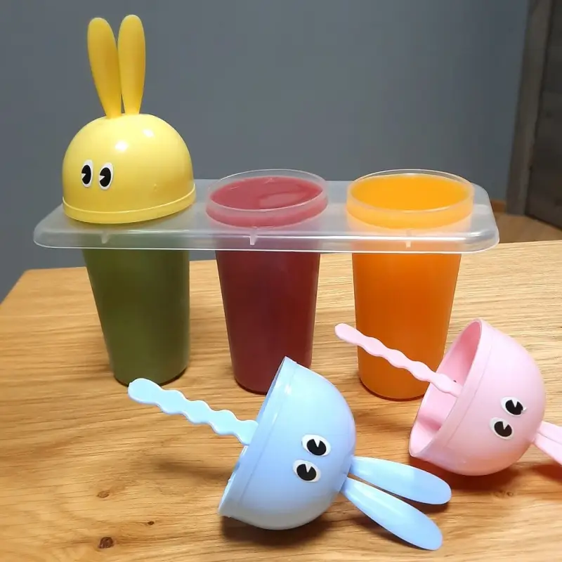 Формы для мороженого Зайки 3 ячейки