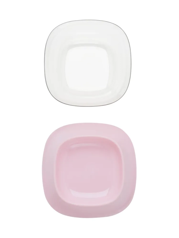 Миска на подставке розовая