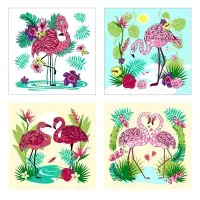 Доска разделочная Подставка под горячее Фламинго 18х18см (ассортимент)