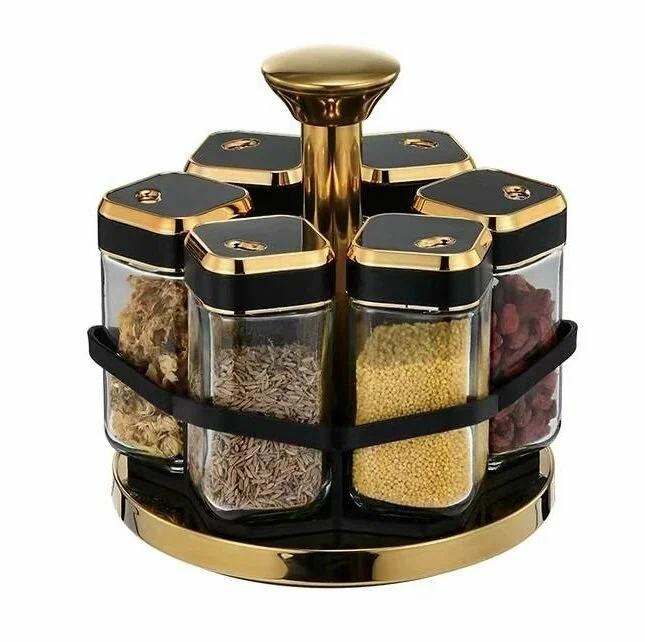Набор банок для специй на вращающейся подставке