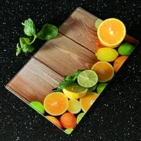 Разделочная доска подставка под горячее Цитрусовый микс 18х28см