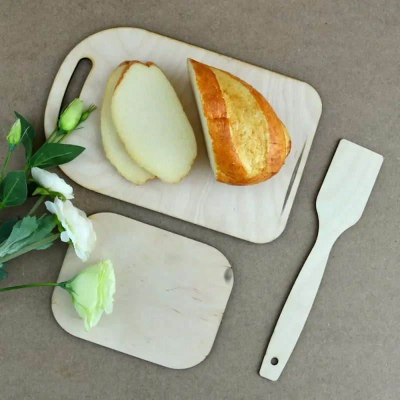 Доска разделочная с подставкой и лопаткой Красочная весна 3 предмета