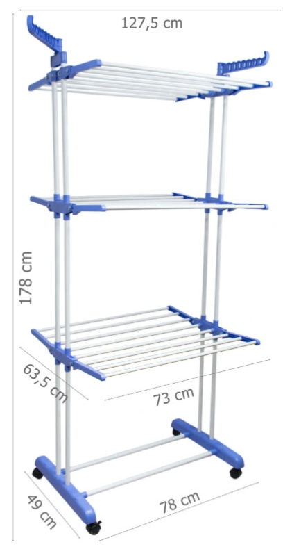 Сушилка для белья трехслойная (цвет в ассортименте)