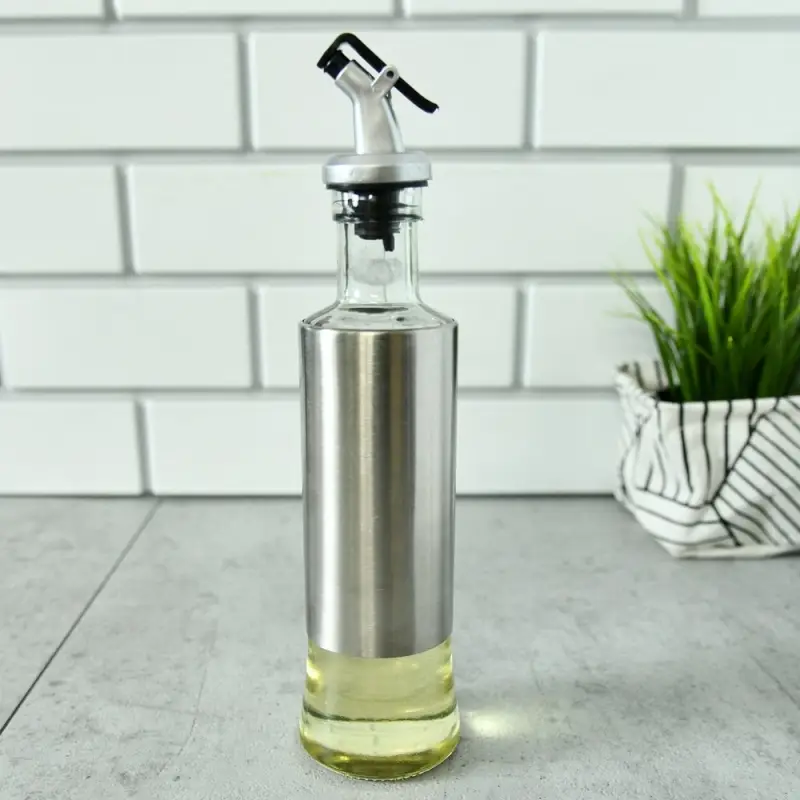 Бутылка для масла с дозатором Металлик объем 300 мл