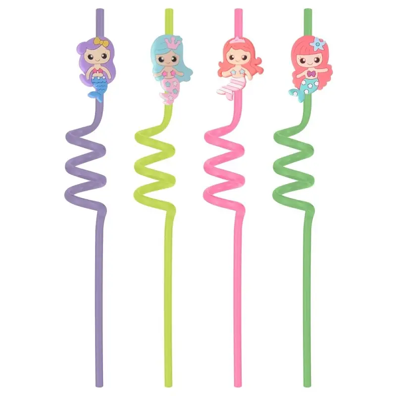 Трубочки для коктейля Веселые русалочки 4 шт