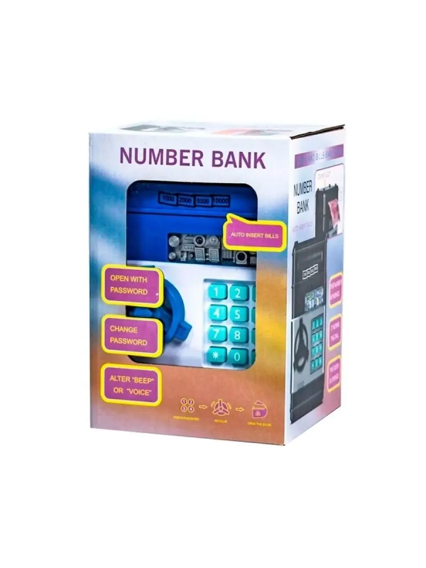 Сейф-копилка для ребенка синяя Сейф-копилка для ребенка синяя