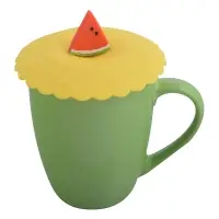 Силиконовая крышка присоска для чашек и банок Фруктовый ломтик (ассортимент)