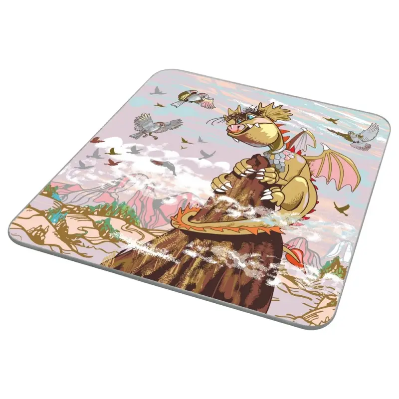 Доска разделочная Дракон весельчак 18х18 см (ассортимент)