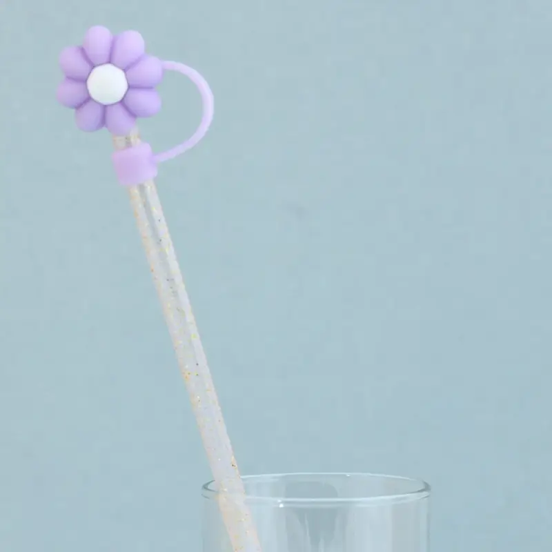 Колпачки для коктейльных трубочек Цветочки 4 шт