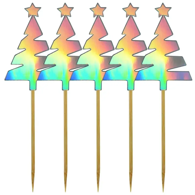 Топпер для украшения Ель колор набор 5 шт