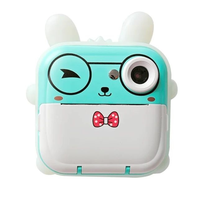 Детская фотокамера с мгновенной печатью Зайка голубой