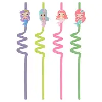 Трубочки для коктейля Веселые русалочки 4 шт