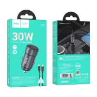 Автомобильное зарядное устройство HOCO Z57 с проводами