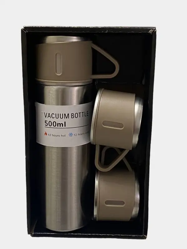 Подарочный набор Термос и кружки (цвет в ассортименте)