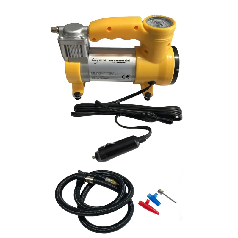 Автомобильный компрессор электрический с фонариком