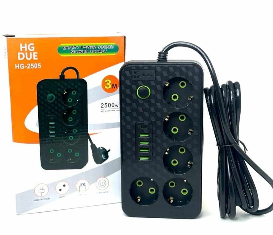 Сетевой фильтр USB type-c на 5 (цвет в ассортименте)