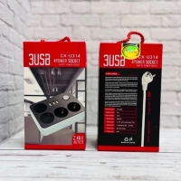 Сетевой фильтр на 4 розетки + 3USB