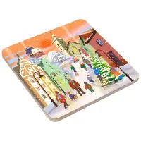 Подставка под горячее Зимние города 14х14см