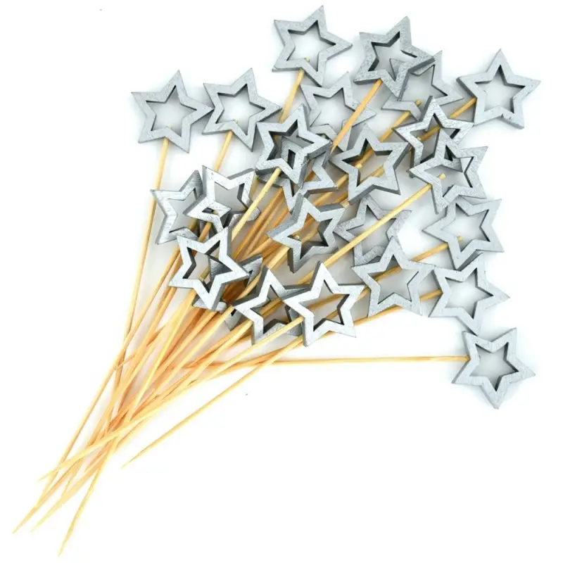 Шпажки для канапе Звездочет серебро набор 24 шт