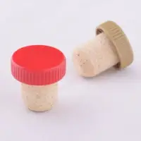 Пробка для бутылок Натуральная с пластмассовой частью 2 шт (ассортимент)