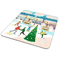 Доска разделочная Подставка под горячее Зимние города 18х18 см (ассортимент)