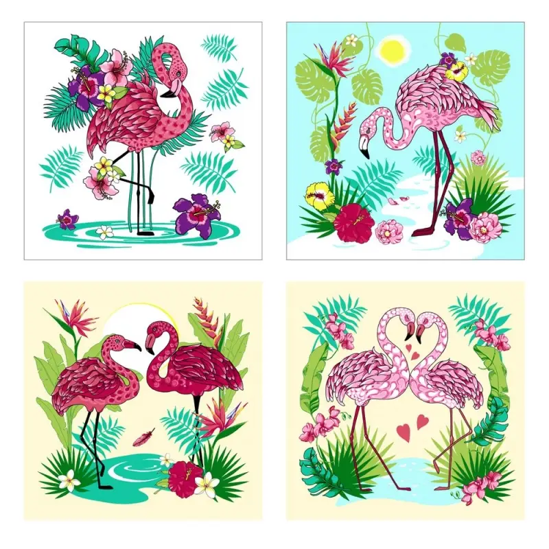 Доска разделочная Подставка под горячее Фламинго 18х18см (ассортимент)