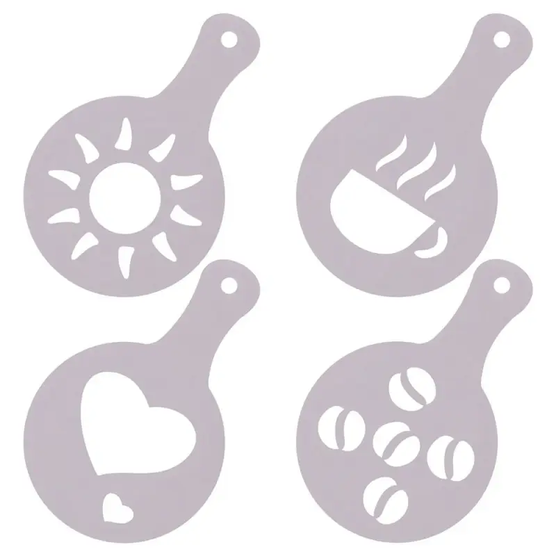 Трафареты для кофе набор 4 шт