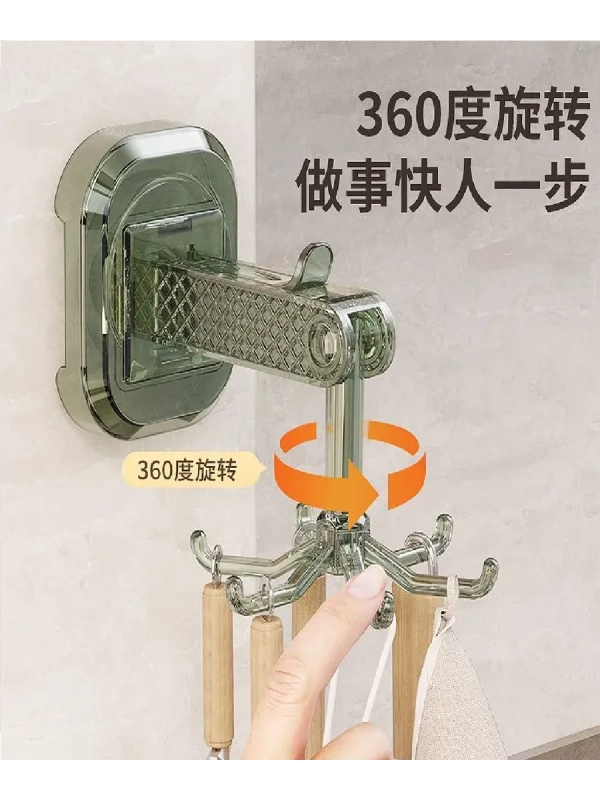 Крючок на присосках настенный вращающийся (цвет в ассортименте)