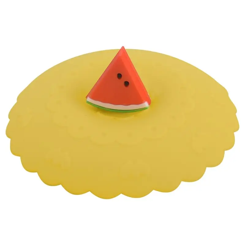 Силиконовая крышка присоска для чашек и банок Фруктовый ломтик (ассортимент)