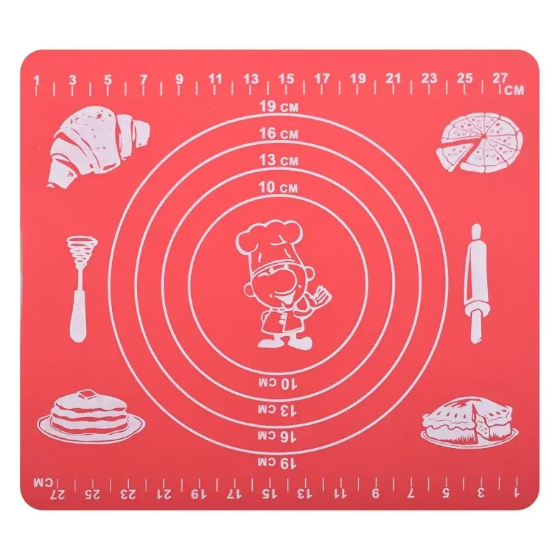 Коврик кулинарный силиконовый с разметкой 29х26 см (ассортимент)