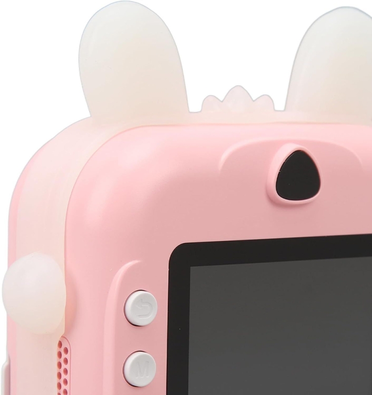 Детская фотокамера с мгновенной печатью Зайка розовый