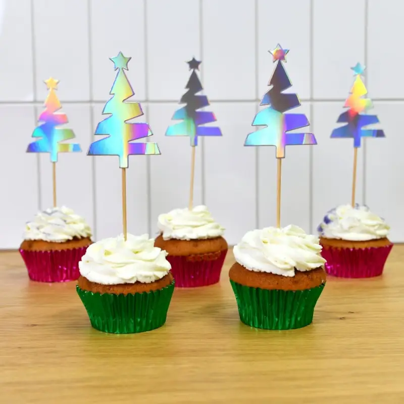 Топпер для украшения Ель колор набор 5 шт