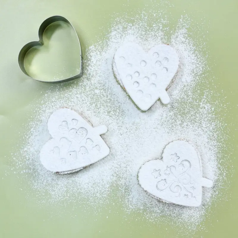 Кулинарная форма "Сердце" с 3 трафаретами