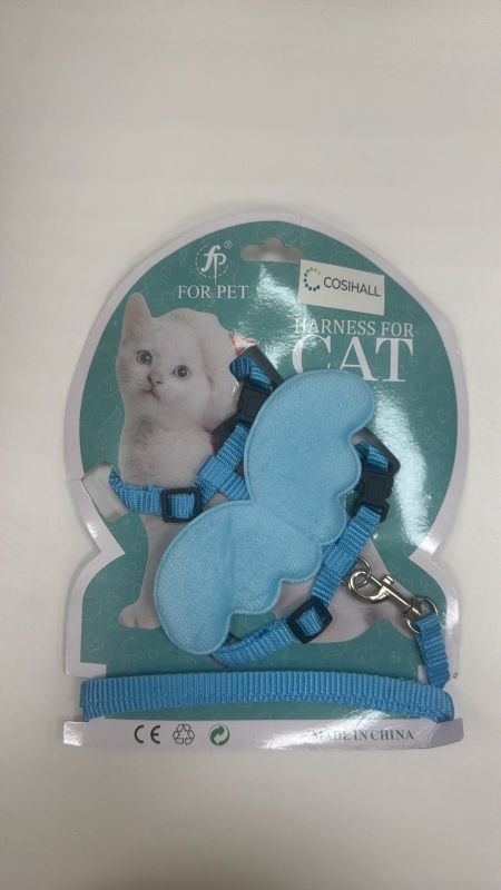 Шлейка с крыльями голубая