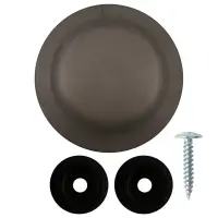 Ручка для крышки с саморезом серая диаметр 6 см