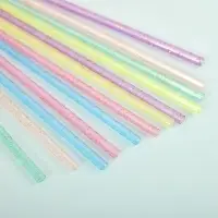Трубочки для коктейля Блестки 12 шт с ершиком