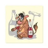 Подставка под горячее Забавный бычок 14х14см (ассортимент)