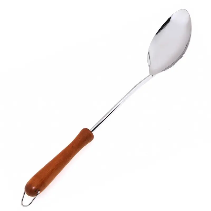 Ложка хромированная деревянная ручка