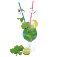 Трубочки для коктейля Радужные единорожки 4 шт